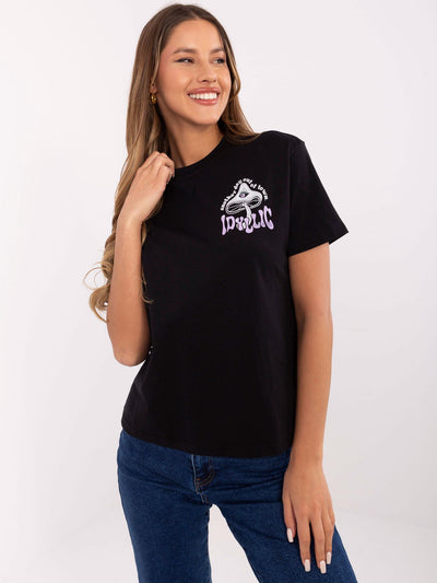SUBLEVEL Grafitowy bawełniany t-shirt z nadrukiem