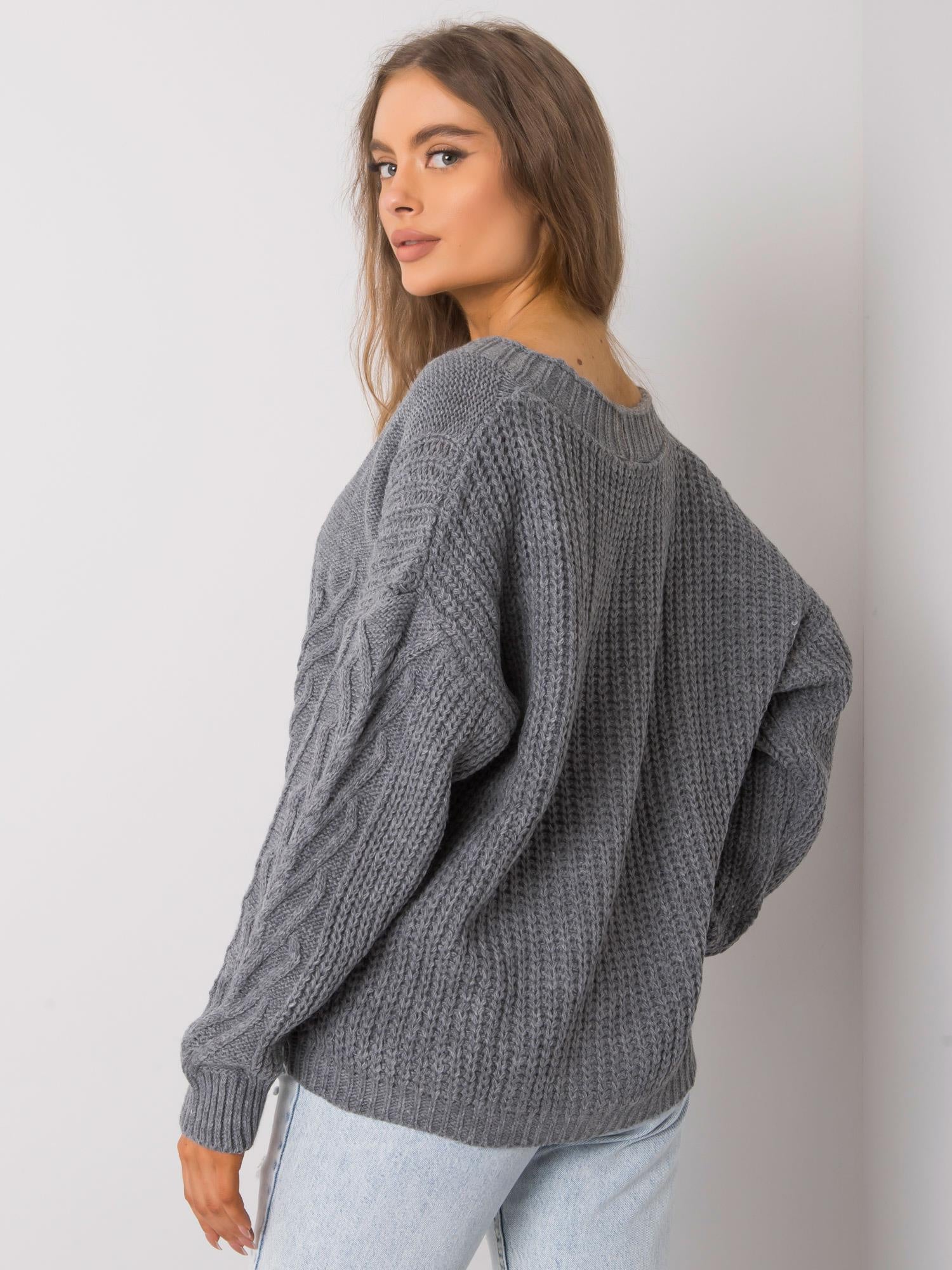 OCH BELLA Grafitowy sweter oversize