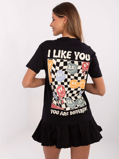 SUBLEVEL Grafitowy damski t-shirt z napisami