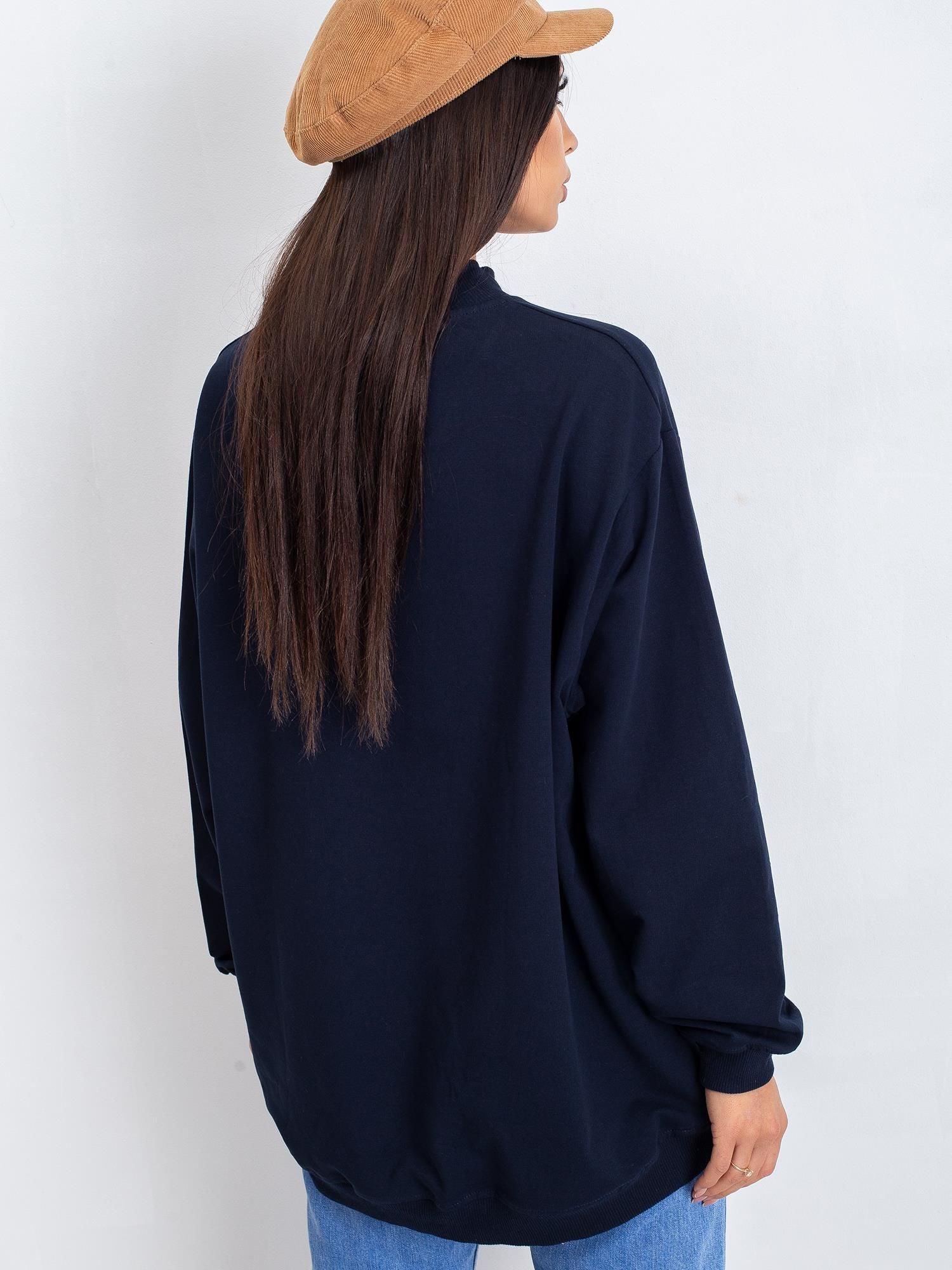 Granatowa bawełniana bluza basic