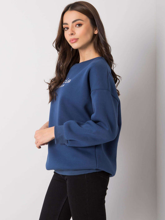 Granatowa bluza damska z napisem