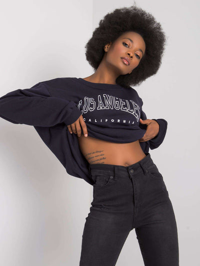 RUE PARIS Granatowa bluza bez kaptura