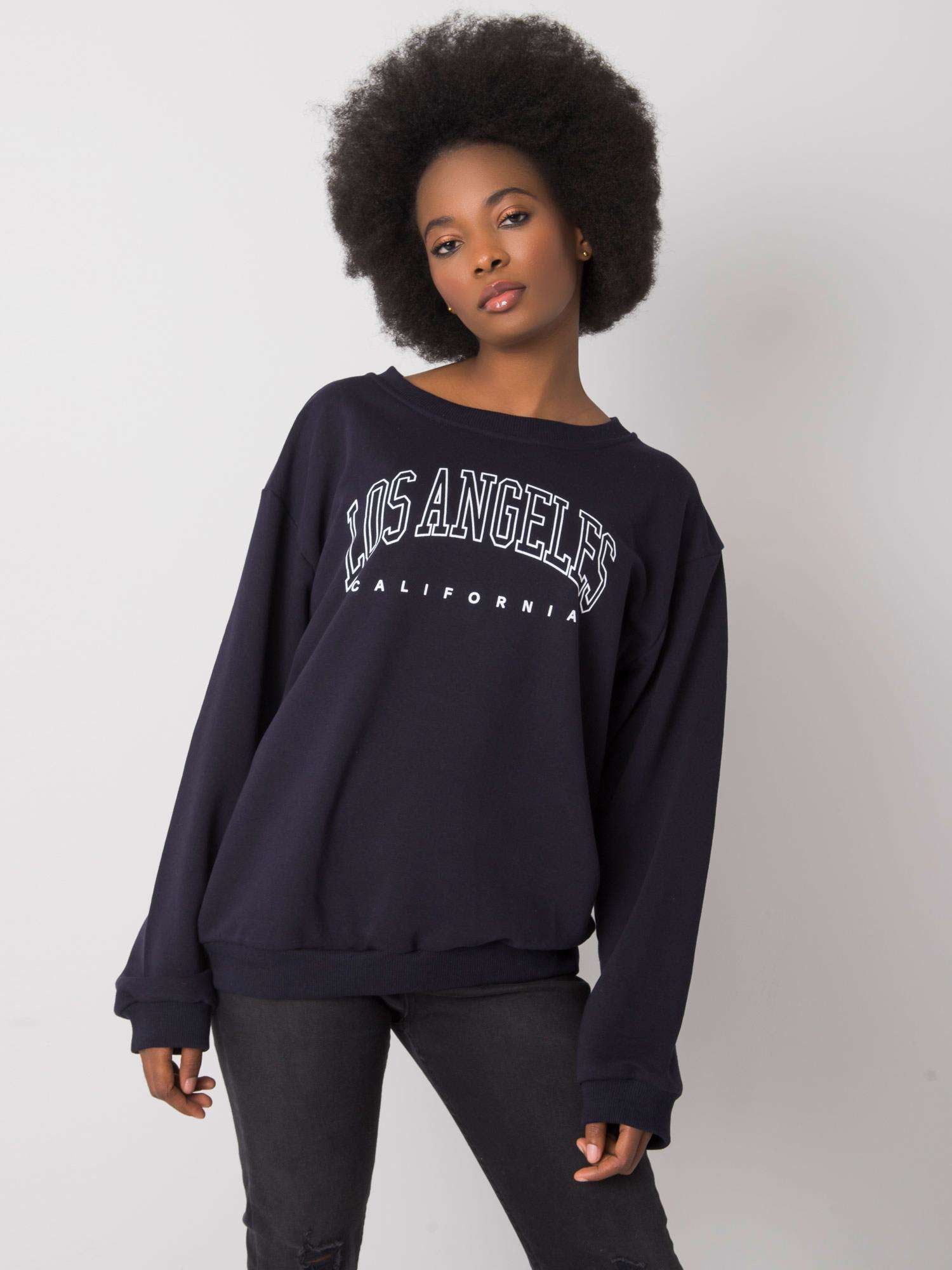 RUE PARIS Granatowa bluza bez kaptura