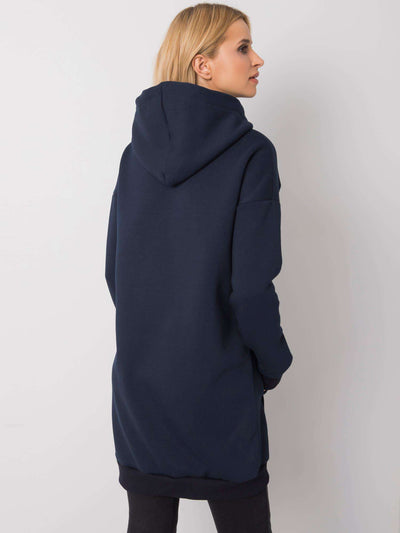 RUE PARIS Granatowa bluza damska z nadrukiem
