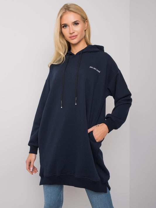 Granatowa bluza damska z kapturem