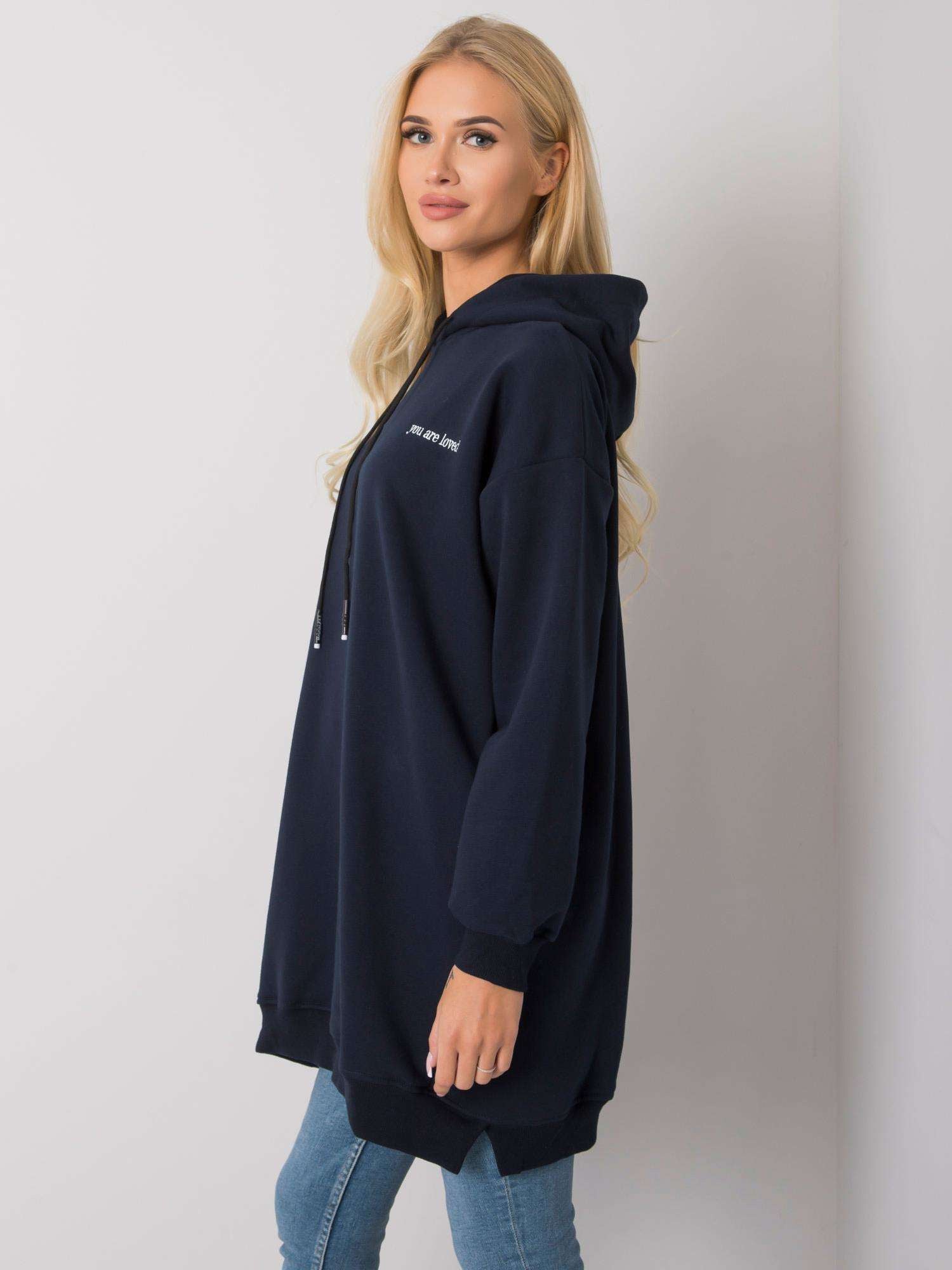 Granatowa bluza damska z kapturem
