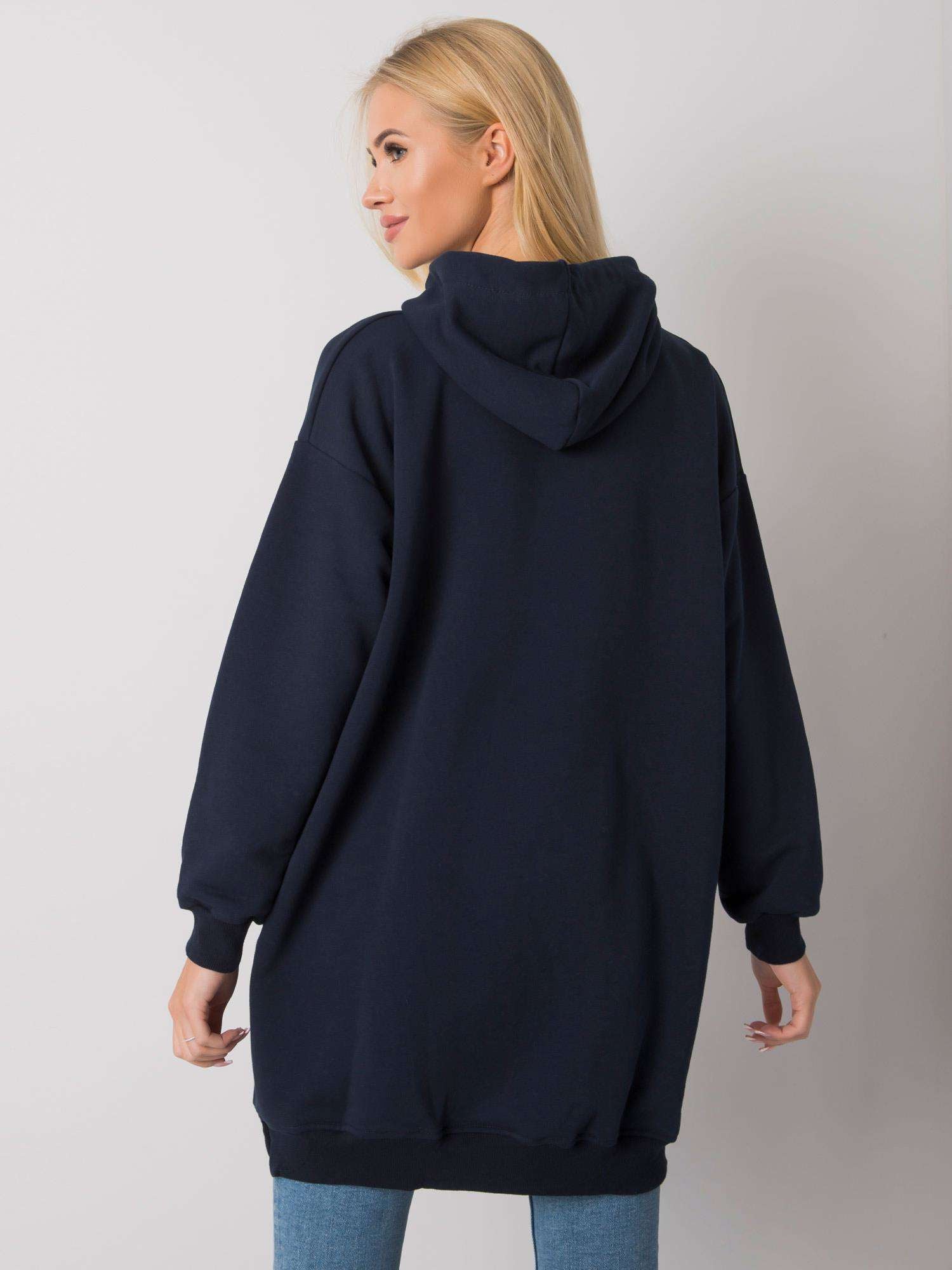 Granatowa bluza damska z kapturem