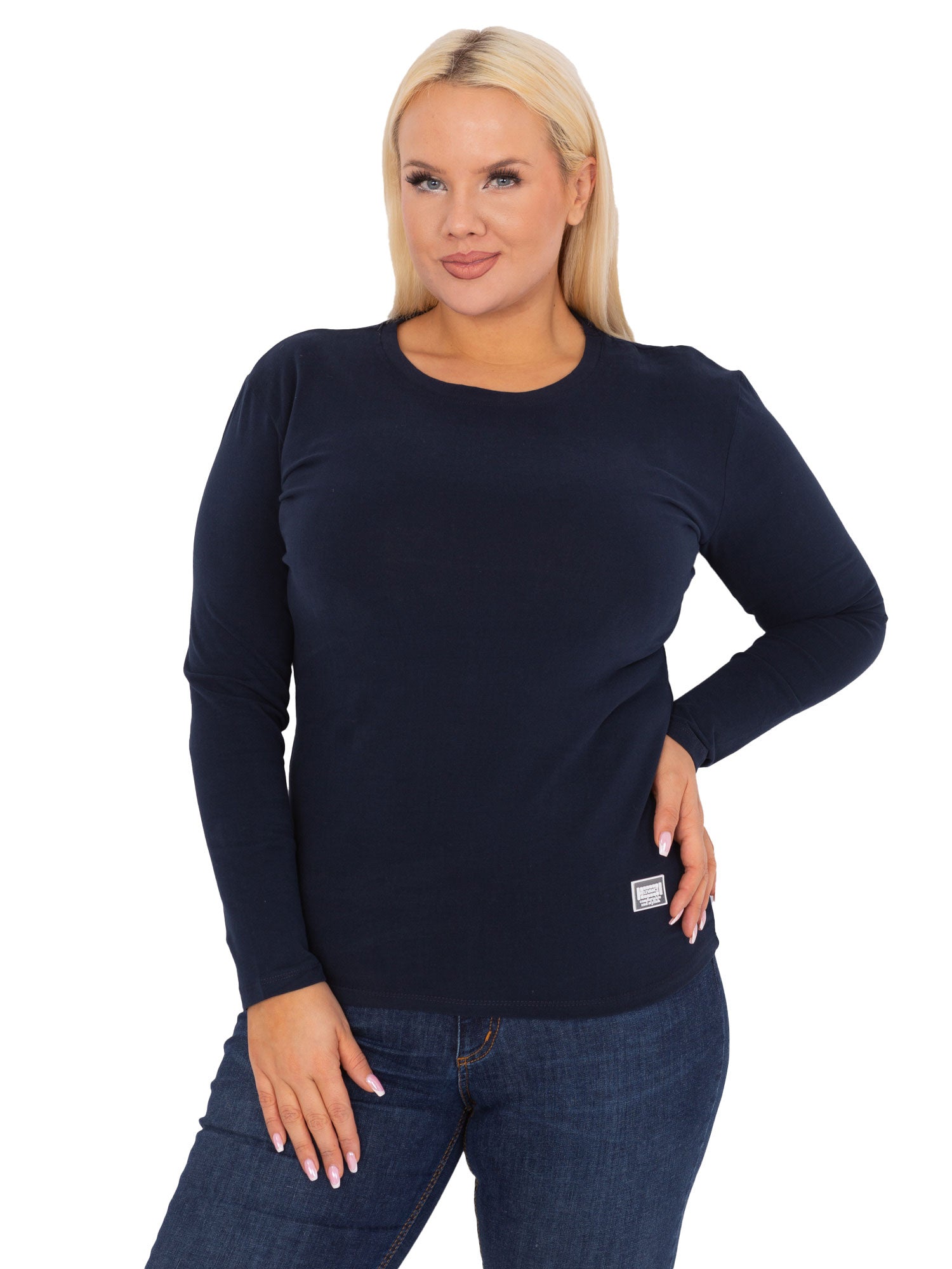 Granatowa bawełniana bluzka plus size