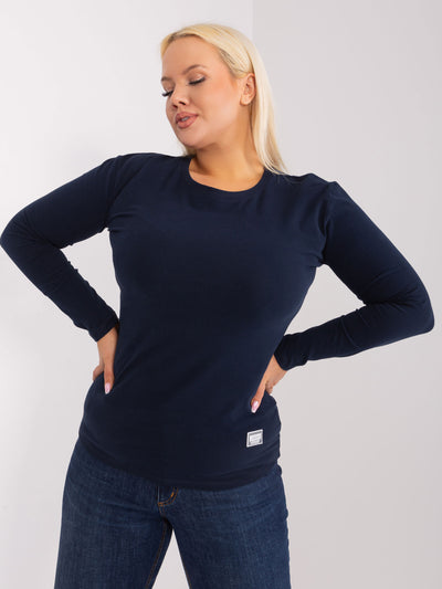 Granatowa bawełniana bluzka plus size