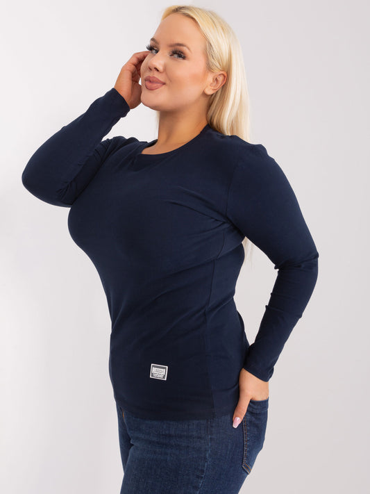 Granatowa bawełniana bluzka plus size
