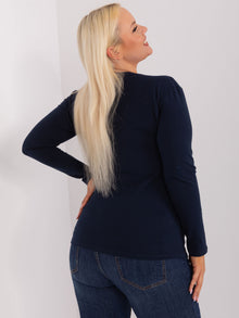 Granatowa bawełniana bluzka plus size
