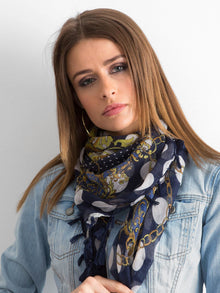Wzorzysta granatowa chusta