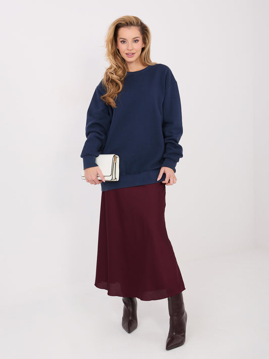 Granatowa bluza basic z okrągłym dekoltem