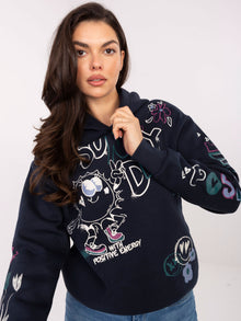 SUBLEVEL Granatowa bluza z napisami