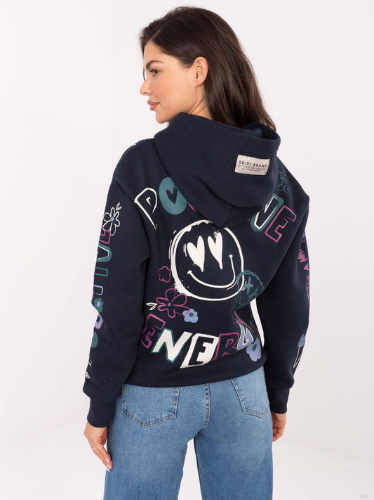 SUBLEVEL Granatowa bluza z napisami