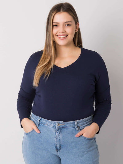 Granatowa bluzka plus size na co dzień