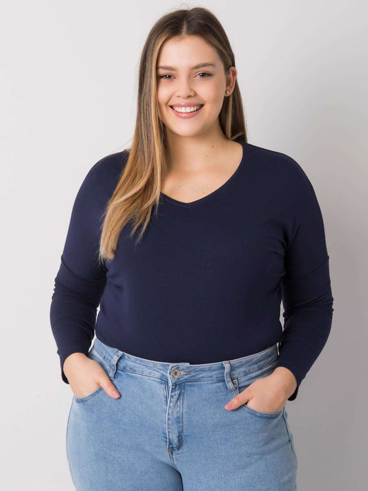 Granatowa bluzka plus size na co dzień