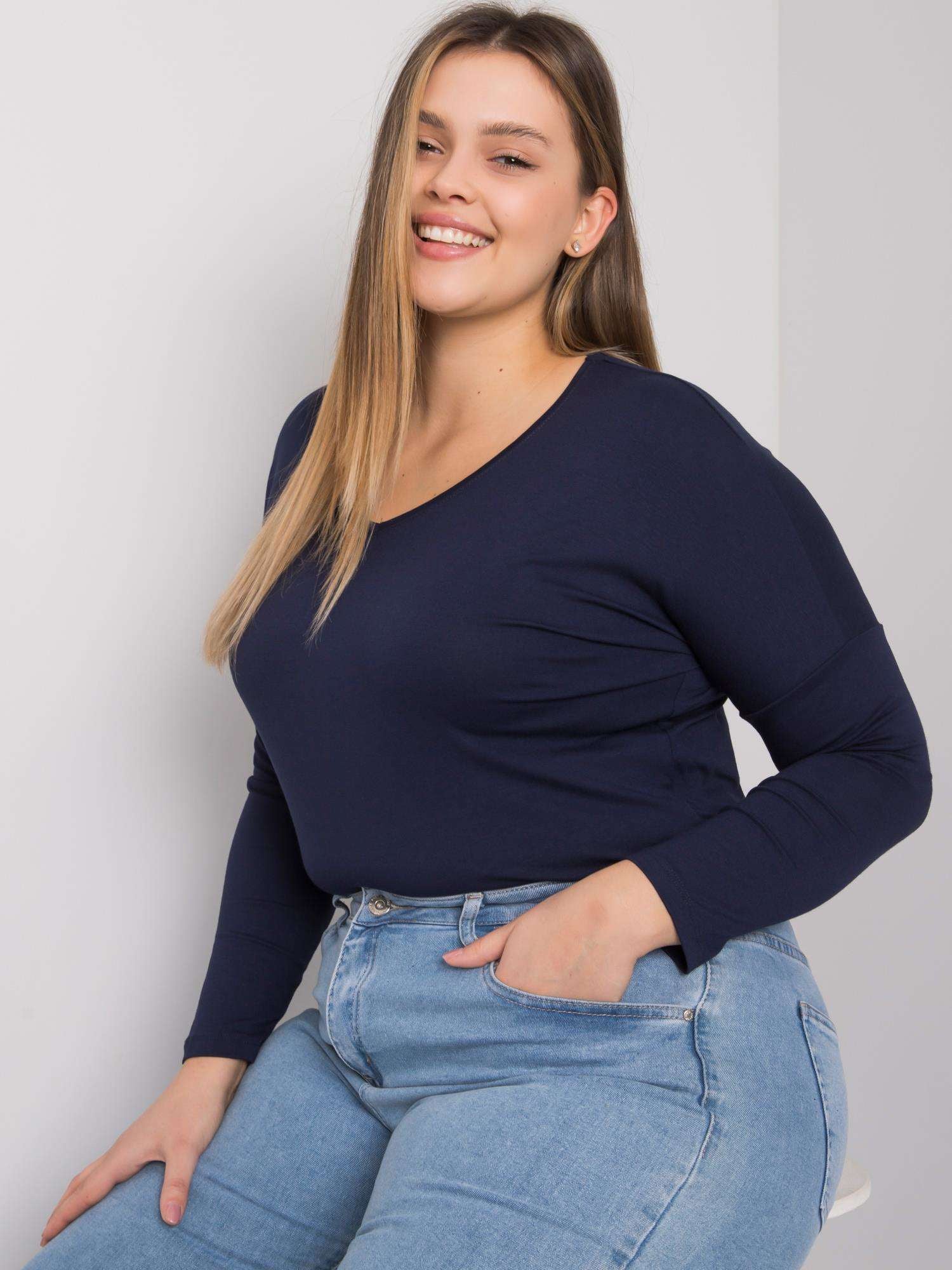 Granatowa bluzka plus size na co dzień