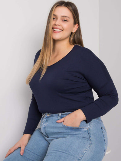 Granatowa bluzka plus size na co dzień