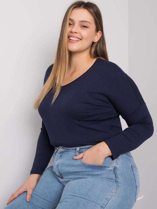 Granatowa bluzka plus size na co dzień