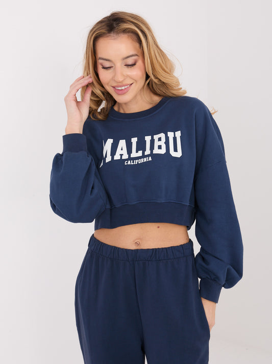 Granatowa krótka bluza bez kaptura