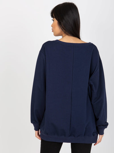 Granatowa gładka bluza bez kaptura oversize