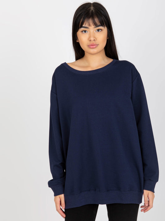 Granatowa gładka bluza bez kaptura oversize