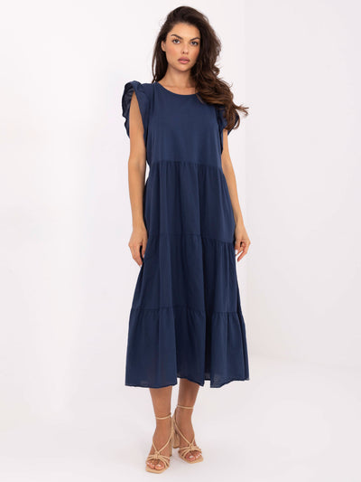 OCH BELLA Granatowa letnia sukienka oversize