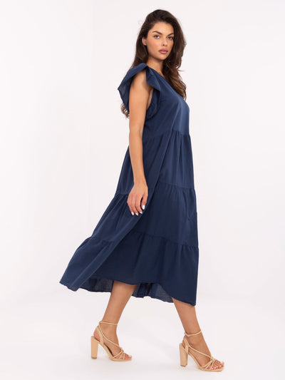 OCH BELLA Granatowa letnia sukienka oversize