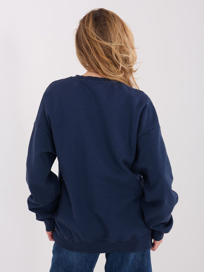 Granatowa dresowa bluza z napisem New York