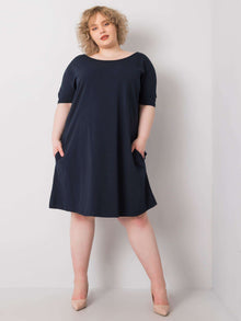 Granatowa luźna sukienka plus size