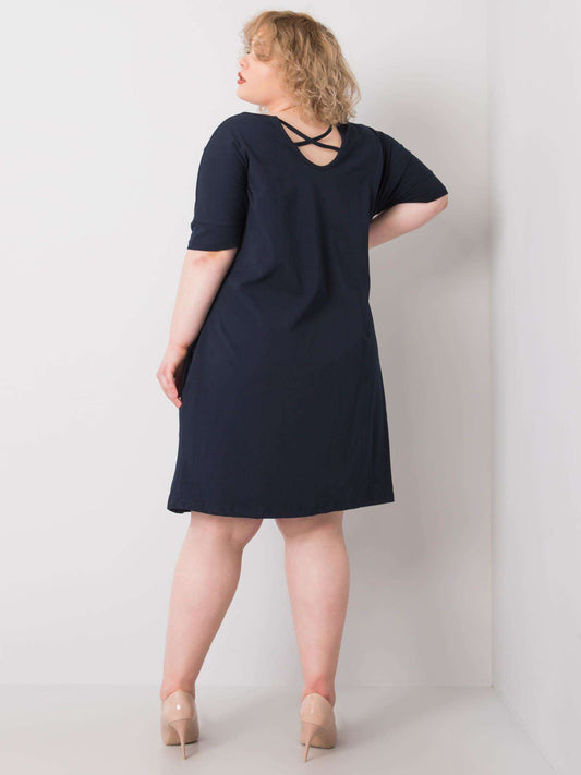 Granatowa luźna sukienka plus size