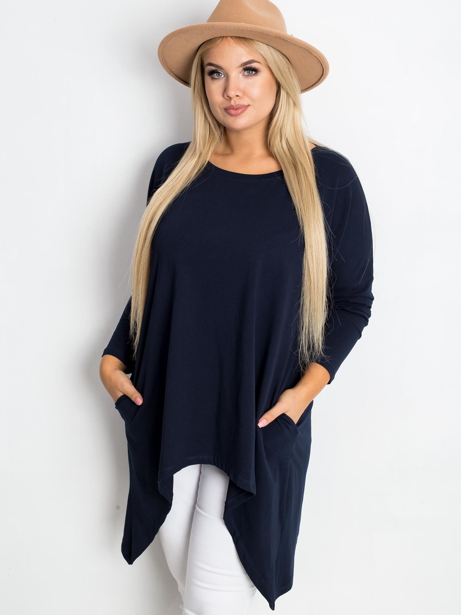 Tunika granatowa plus size