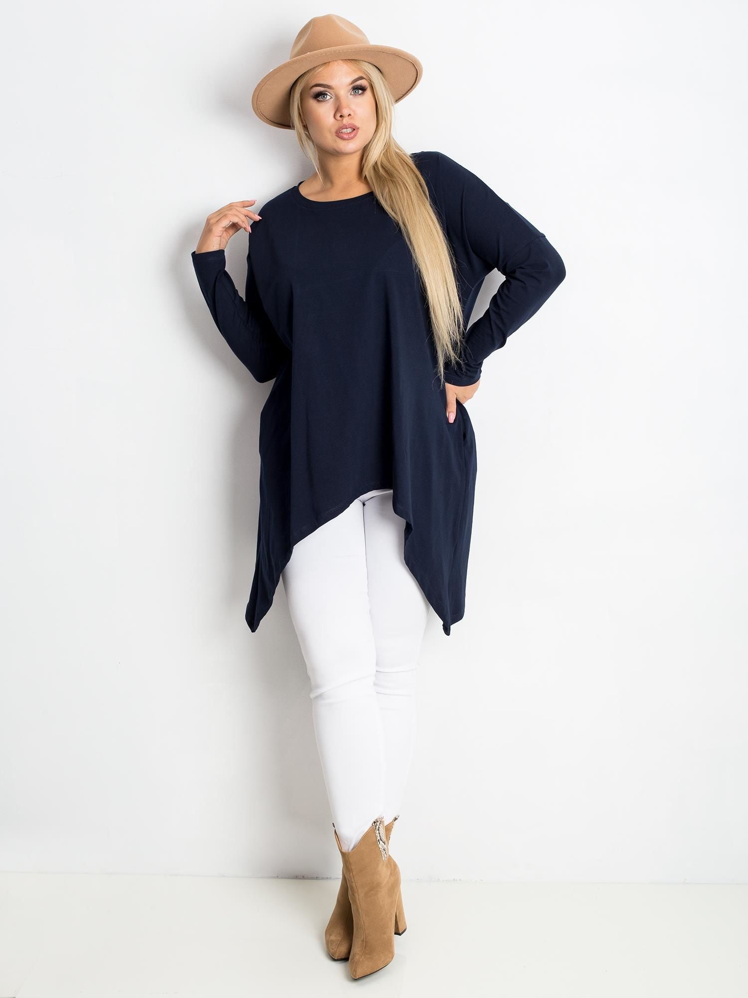 Tunika granatowa plus size