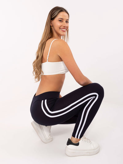 BASIC FEEL GOOD Granatowe damskie legginsy sportowe