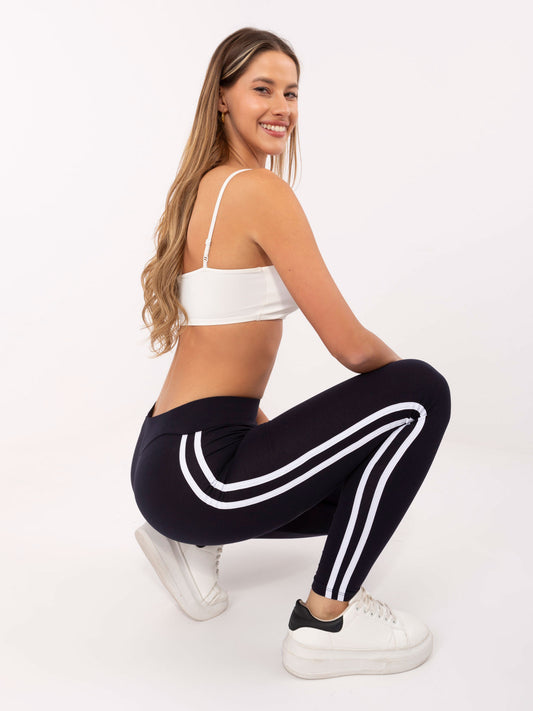 BASIC FEEL GOOD Granatowe damskie legginsy sportowe
