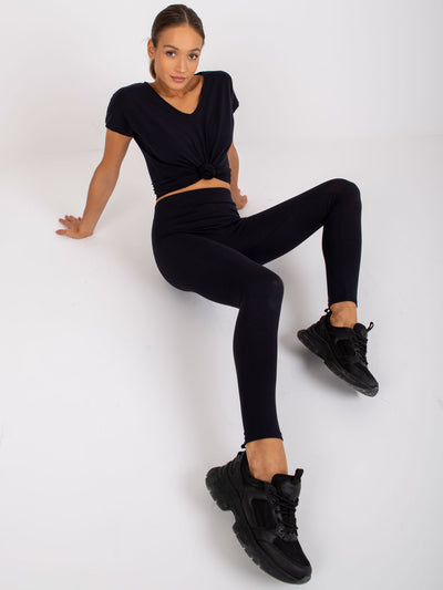 Granatowe damskie legginsy