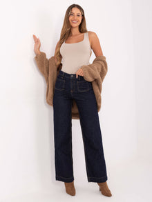 SUBLEVEL Granatowe jeansy typu relaxed fit