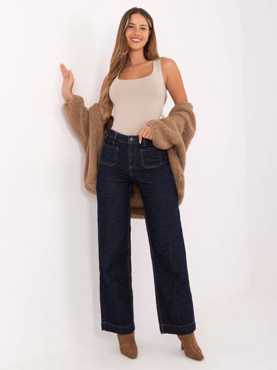 SUBLEVEL Granatowe jeansy typu relaxed fit
