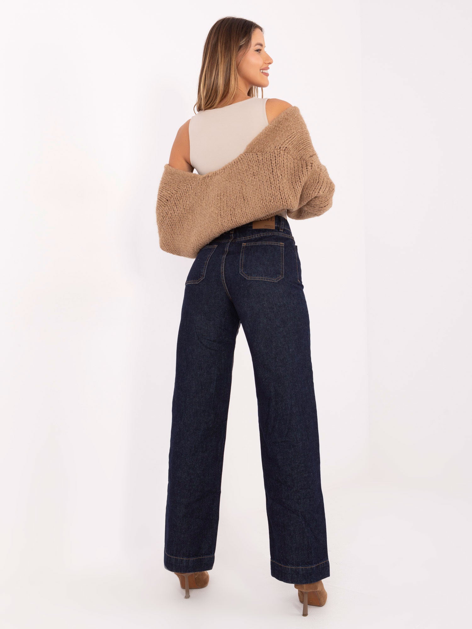 SUBLEVEL Granatowe jeansy typu relaxed fit