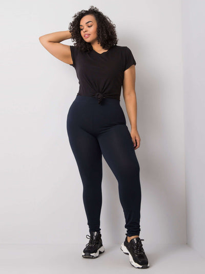 Granatowe bawełniane legginsy plus size