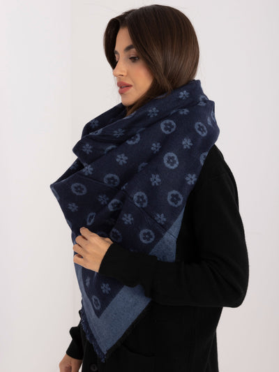 Granatowo-ciemnoniebieski damski szal