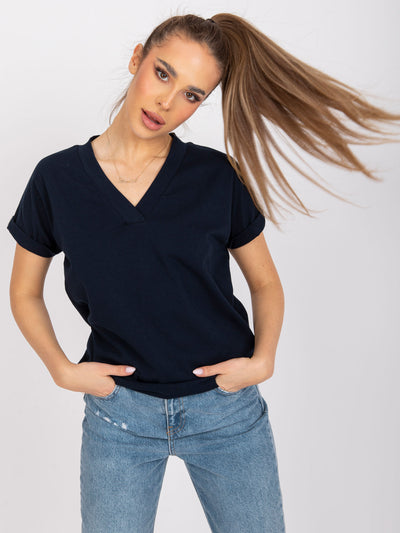 Granatowy t-shirt basic