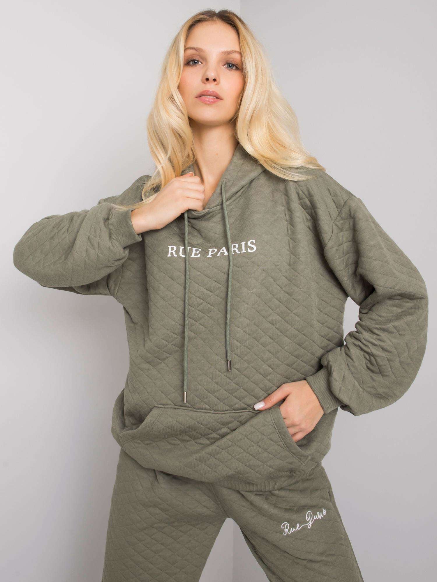 RUE PARIS Jasna khaki bluza z kapturem