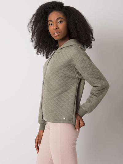 Jasna khaki rozpinana bluza z pikowaniem
