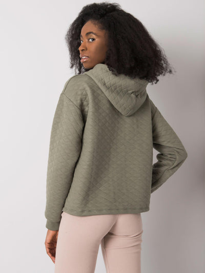 Jasna khaki rozpinana bluza z pikowaniem