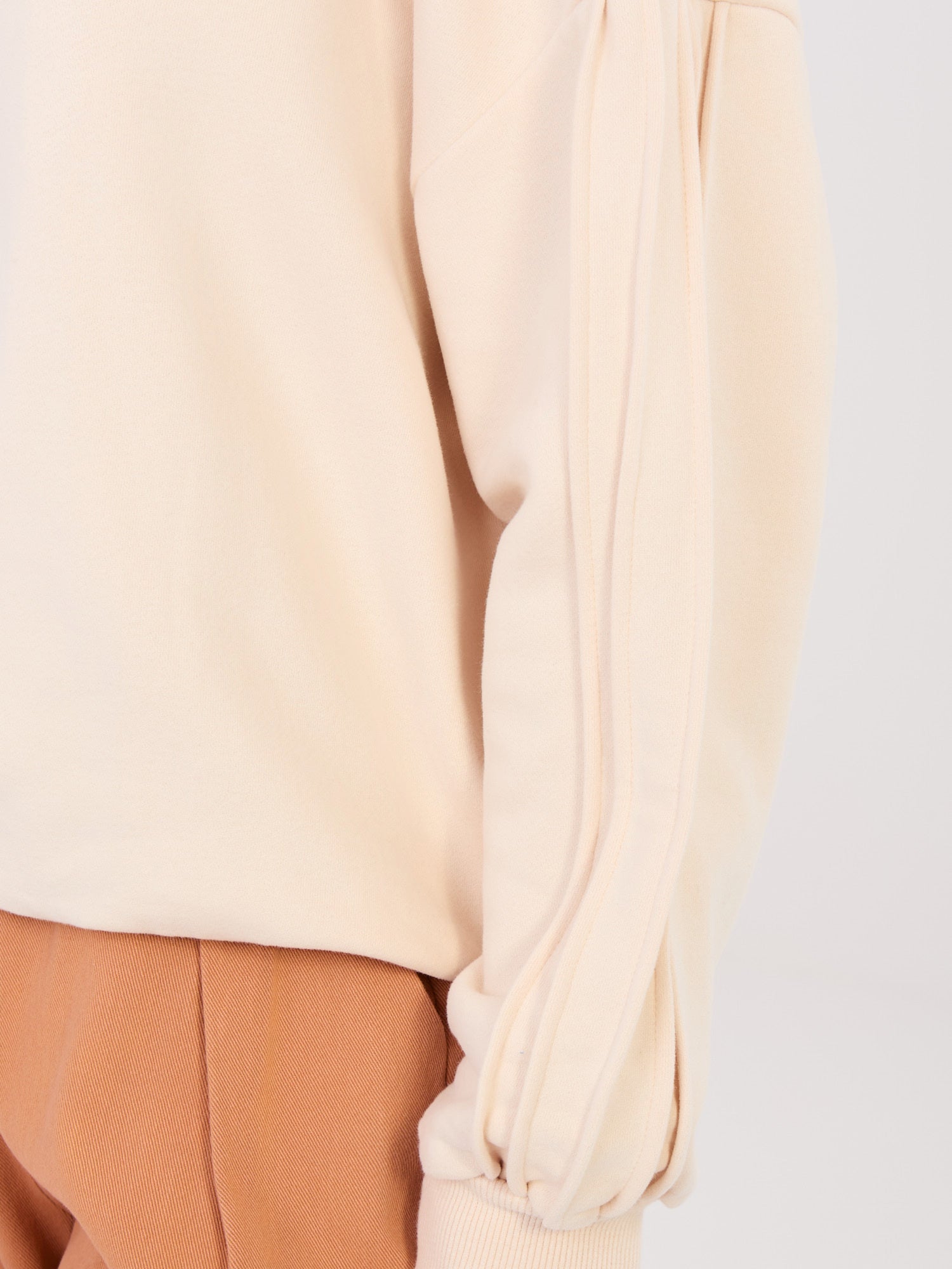 NATURAL SIDE Jasnobeżowa bluza oversize bez kaptura