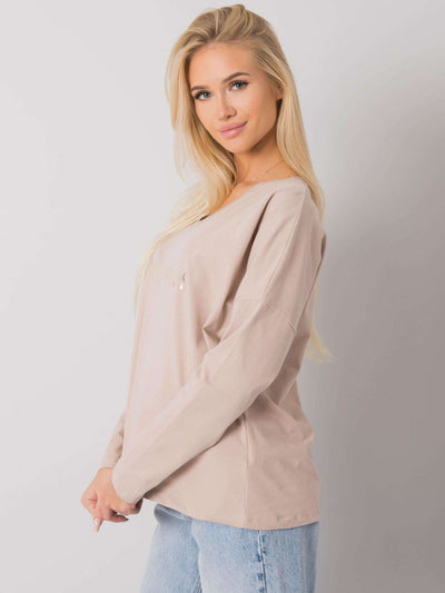 RUE PARIS Jasnobeżowy longsleeve damski