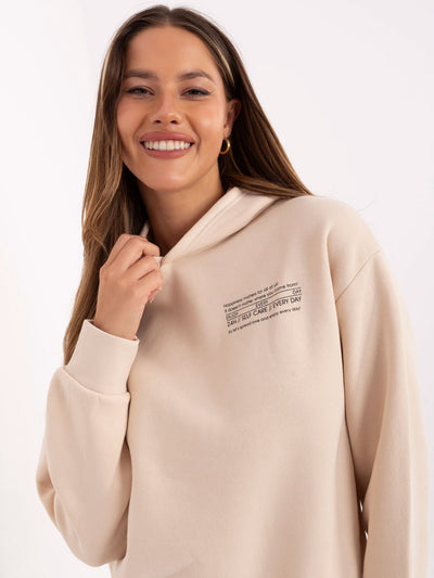 SUBLEVEL Jasnobeżowa damska bluza oversize