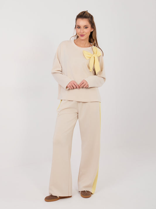 RUE PARIS Jasnobeżowa damska bluza oversize